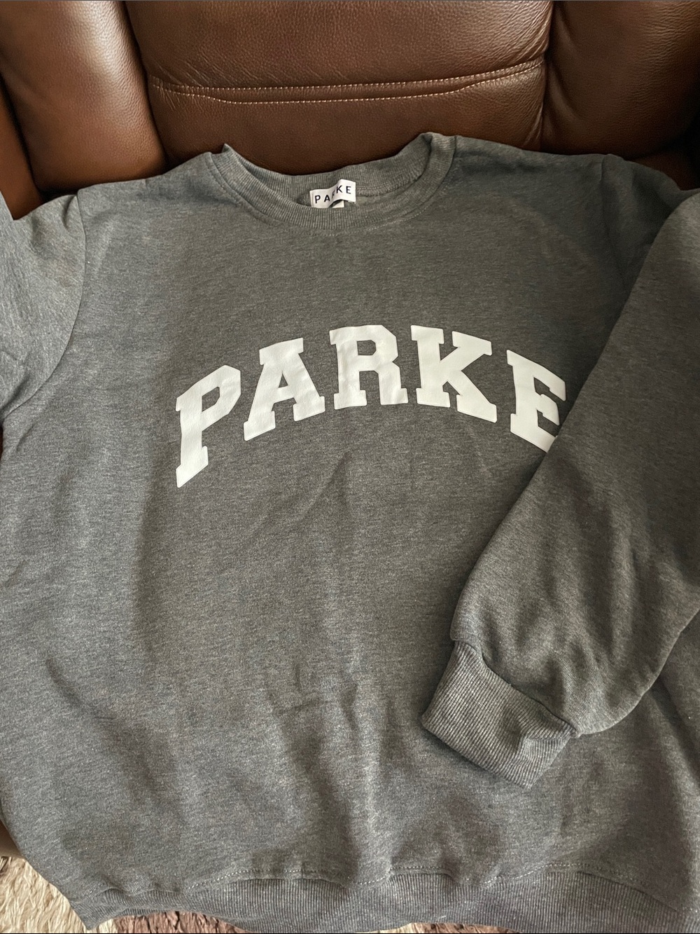 New Heather Gray Crewneck Sweatshirt with White Lettering size medium
